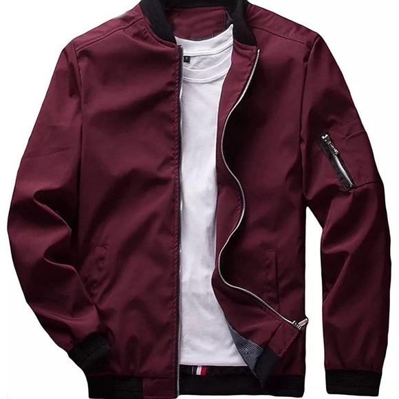 Spring New Men's Bomber Zipper Jacket Male Casual Streetwear Hip Hop Slim Fit - Picture 1 of 10